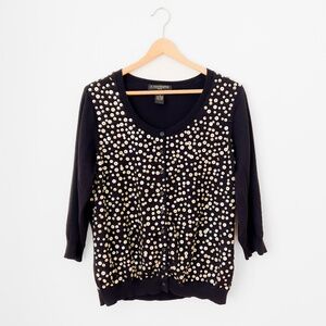 Beaded Cardigan Sweater with Sequins by A. Giannetti Size 1X Artsy